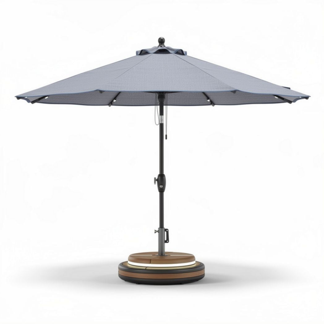 Parasol met een aluminium frame en een stoffen doek in donkerblauw 250 x 250 x 250cm
