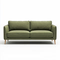 Groene stoffen bank met houten poten 190 x 85 x 80cm voor woonkamer