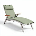 loungestoel van aluminium en textiel in groen met kussen 150 x 60 x 100cm