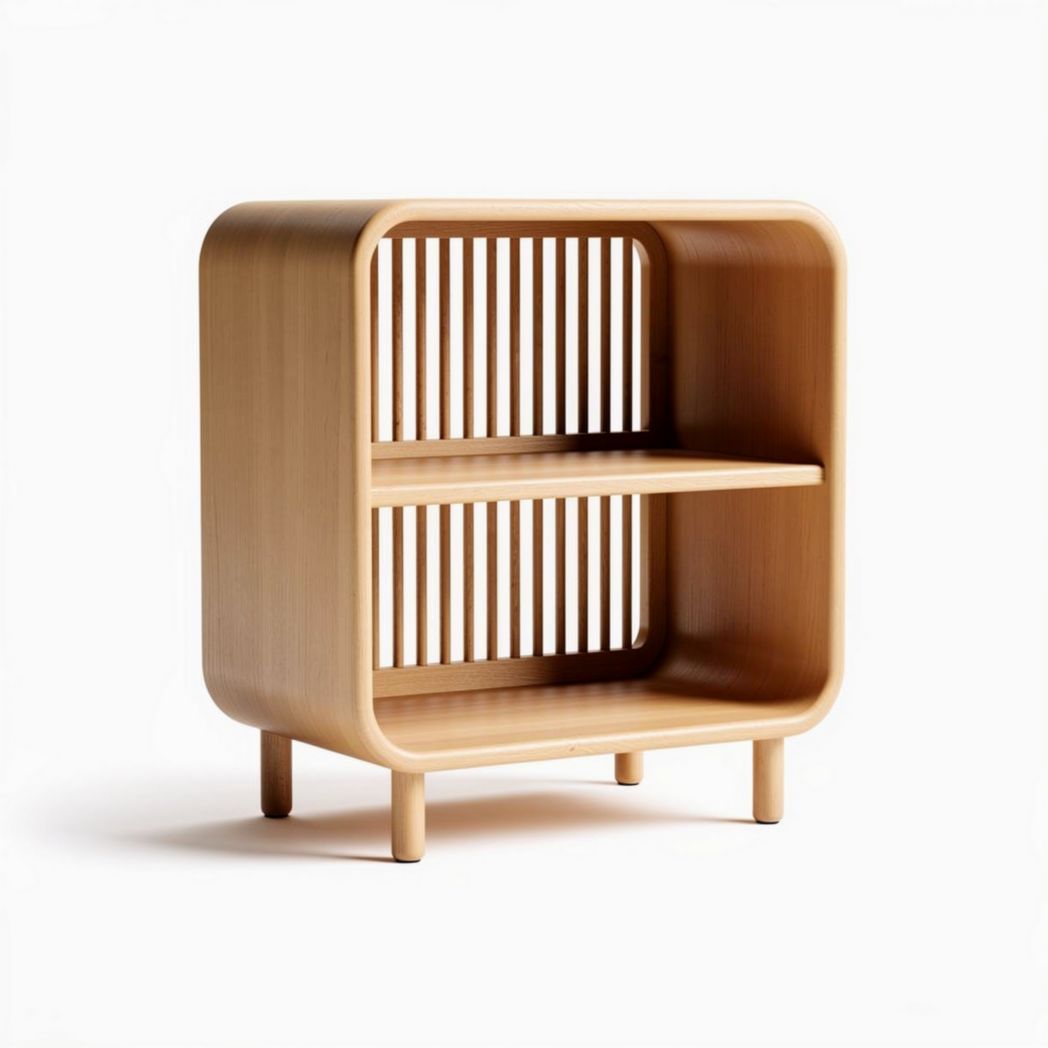 Houten open kast met twee planken en moderne stijl 40 x 30 x 50cm