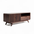 Lage houten tv-kast met ribbelontwerp en opbergruimte 120 x 40 x 50cm