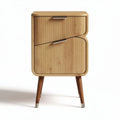 Bamboe nachtkastje met twee lades en houten poten 60 x 40 x 70cm