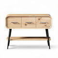 Houten dressoir met drie lades en metalen poten 100 x 40 x 75cm